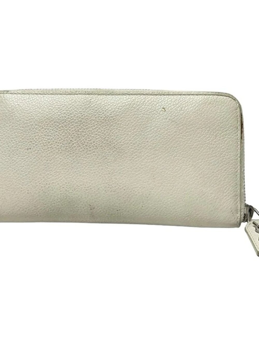 SAINT LAURENT PARIS - 414680 Cream Leather Long Wallet - Picture 2 of 5